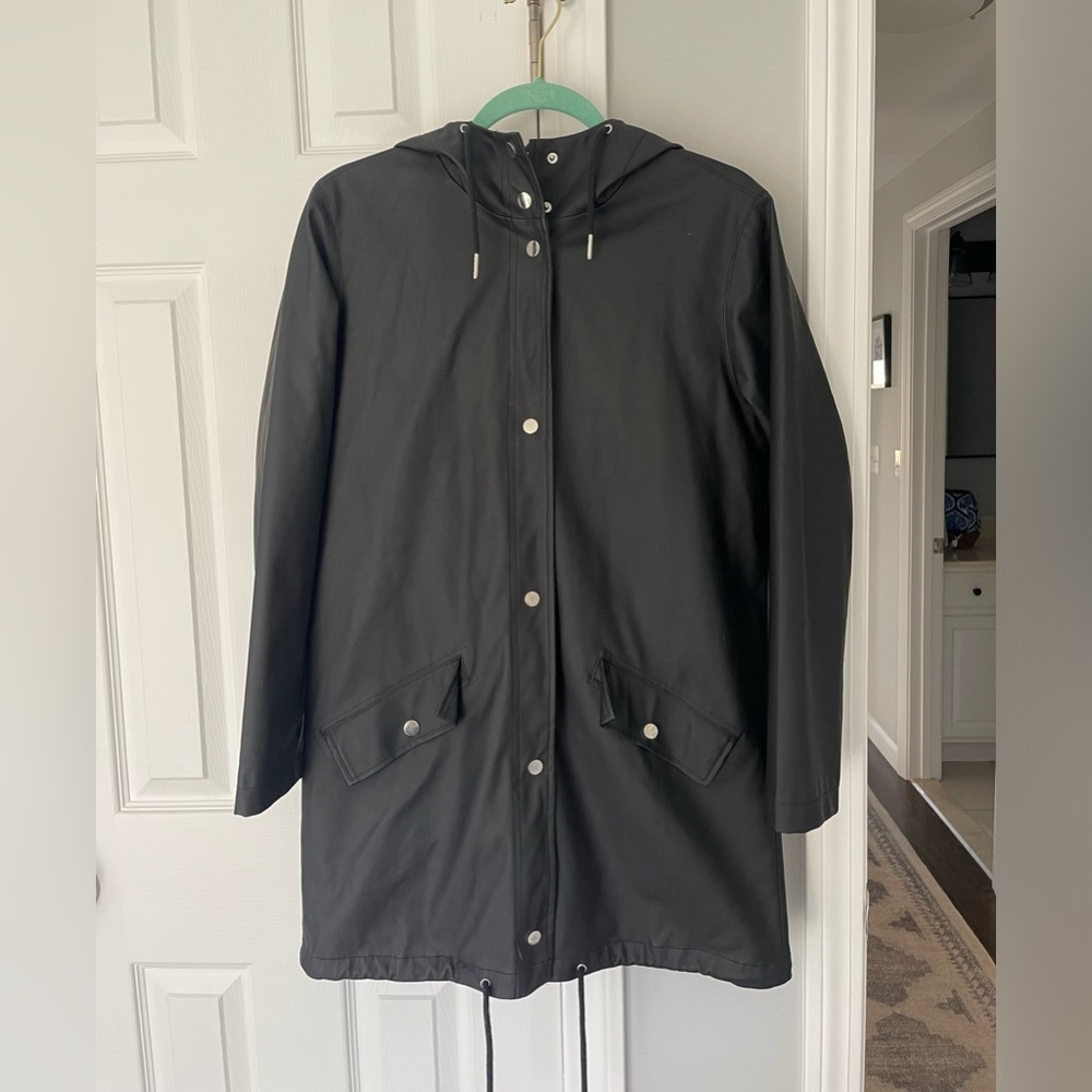 Topshop Raincoat - Black - size US 4